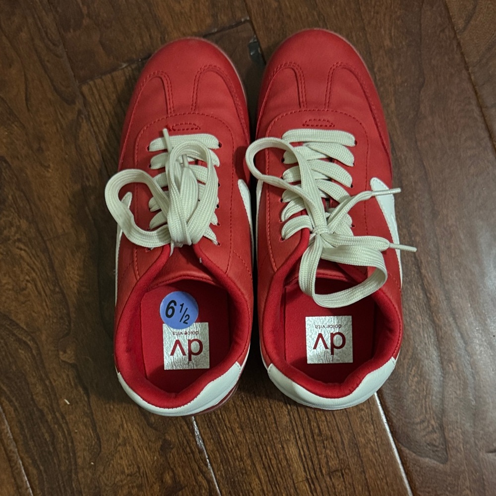 Dolce Vita red and white women’s sneakers